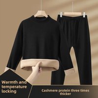Men Camel Wool Thermal Underwear Set Mid Neck Fleece Lined Thickened Winter Long Johns Wearable Outdoors Cold Protection
