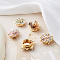 New Fashion Golden Base Button Cover Cufflinks With Flower Faux Pearl Button Cover Cufflink for Women Blouses Tuxedo Shirt Dress