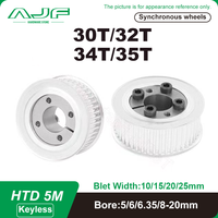 HTD5M 30T 32T 34T 35Teeth Keyless Bushing Timing Pulley HTD 5M Expansion Sleeve Synchronous Wheel for Belt Width 10/15/20/25mm