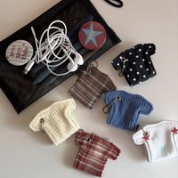 Y2k Creative Clothing Shapes Earphone Storage Bag Data Cable Organizer INS Earphone Decoration Accessories Pendants Keychains