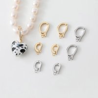4PCS Dainty Necklace Bracelet Clasps Cubic Zirconia Buckle Jewelry Making Supplies DIY Brass Accessories 14k Gold Plated