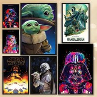Star Wars Movie Yuda Poster HD Art Sticky Wall Room Decor Home Waterproof Home Living Bar Aesthetic Decoration