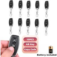 RF 433MHZ Auto 2 Channel Code Remote Control Electric Learning Code Gate Garage Door Opener with Keychain
