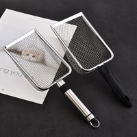 Stainless Steel Cat Litter Shovel Fine Mesh Sifter for Reptile Sand Substrate Cat Litter Scoop CZMS02