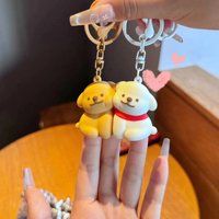 Adorable Magnetic Couple Keychain, Kuromi Melody Decor Pendant, Stylish Schoolbag Ornament, Romantic Gift Choice