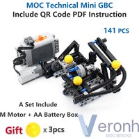 141 Pcs Moc High-Tech GBC Sports Ball Set Building Blocks Perpetual Motion Electric Version Gear Bricks Educational Toy Kid Gift