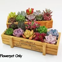 Vintage Rectangle Wooden Flower Pot Succulent Planter Box Home Garden Decor Trough Decorative Plant Pot