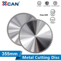 XCAN Disque de coupe métal 355 mm, lame de scie circulaire à pointe carbure 66/80/90T pour la coupe de fer et d'acier, lame de coupe métal haute résistance