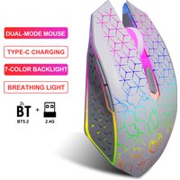New Arrival Ergonomic 3D Dual Mode RGB Backlit Gaming Mouse 6-Button Rechargeable 500mAh Wireless Mouse Optical Tablet Game