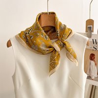 Luxury Cashew Square Scarf For Women Retro Soft Satin Scarves Bandanas Elegant Hijab Neckerchief Spring Shawl Beach Wraps image 4