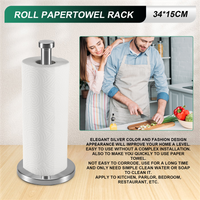 AT44-Stainless Steel Roll Paper Towel Rack Kitchen Tissue Holder Bathroom Toilet Paper Stand Napkin Rack House Tool