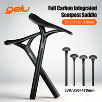 GELU T700 Full Carbon Fiber Integrated Bicycle Seatpost/Saddle 74.5° / 75.5° Angle Bike Parts for High-end Race Frames Designed