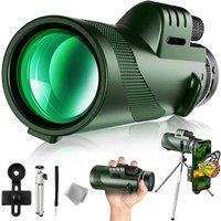 Professionelles 80x100 HD-Monokular-Teleskop mit Telefonadapter und Stativ, BAK4-Prisma für Vogelbeobachtung, Jagd, Nachtsicht