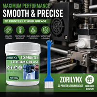 100g 3D Printer Lithium Grease ZORILYNX Professional Lubricant with Application Brush for Linear Rails Lead Screws and Gears