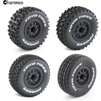 Chanmoo 1/10 RC Car Short Course Truck Wheel Tires Tyre With 12mm Hex for Traxxas Slash Arrma Senton HuanQi 727 Vkar 10SC Hpi