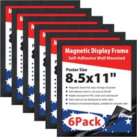 6pcs Magnetic Photo Frame Sign Holder PVC Material, A4 Photo Frame Gallery Wall Frame Set, Suitable For Wall Hanging