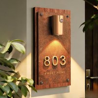 Custom Luxury Retro Style House Number Plate Creative Minimalist Design Door Address Sign Home Entrance Wall Hanging Decor Plate