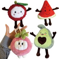 1Pc 13cm Lovely Fruit Pendant Toy Kawaii Apple Watermelon Avocado Lyche Plushie Dolls Decoration Gift