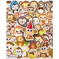 50Pcs Little Monkey Series Cartoon Cute Waterproof Sticker Skateboarding Snowboard Retro Vinyl Sticker