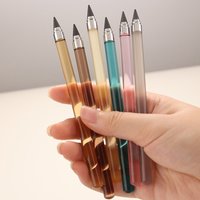Inkless Everlasting Pencil HB 0.5mm Transparent Acrylic Body No Sharpening Erasable Pencil for Students Drawing Sketching