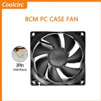 COOLCIRC 8cm 80mm PC Case Fan DC 12V 3Pin Low Noise Cooling Fan Computer Case Fan Cooler