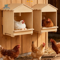 Wall Mounted Wooden Chicken Nest Box House Shape Detachable Chicken Coop Stable Large Capacity Poultry House