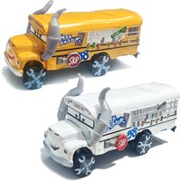 Pixar Cars School Bus Miss Fritter Anime Figure Kids Truck Model Toy Alloy Material Racing Car Children's Birthday Gifts