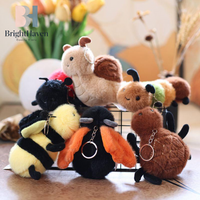 1 Piece Small Plush Toy Doll Keychain Creative Stuffed Doll Bag Pendant Cute Snail Bee Keyring Birthday Gift B.H