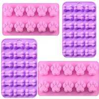 Silicone Molds Puppy Dog Paw and Dog Bone Silicone Dog Treat Molds for Baking Chocolate Candy Jelly Ice Cube Tray Dog Treats