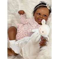 NPK 19inch Harper Bebe Doll Reborn Dark Skin Limited Edition Realistic Female Baby Soft Touch Newborn Lifelike Collectible