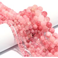 1 Strand 4/6/8/10/12mm Natural Pink Persian Jade Stone Beads Round Loose Gem Beads For Jewelry Making DIY Bracelet Accessories
