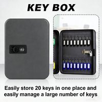 Combination Key Cabinet 20 Key Hooks Key Box Wall Mounted With Code Lock Locking Key Organizer Key Cabinet Security Lock Box