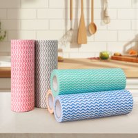 Disposable Thickened Kitchen Rags 40 Sheets Per Roll Reusable Multi Purpose Dry Wet Dual Use Cleaning Cloth