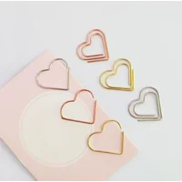 50Pcs/pack Hearts Metal Clips Mini Papers Binder Clip Bookmark Book Binding Notebook Decor Stationery School Binding Supplies