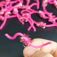 3/6Pcs Wet Fly Fishing Bait Squirmy Wormy/San Juan Worm Fly Trout Fly Fishing Lures Nymph Artificial Insects Bait