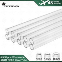 6/8/10pcs Wholesale PETG Tube 50CM Transperant Hard Pipe OD12/14/16mm Water Cooler High Quality Super PMMA Liquid Cooling MOD