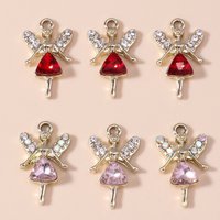 Leslie 10pcs Exquisite Crystal Fairy Charms for DIY Jewelry Angel Charms Pendants for Necklace Earrings Making Accessories