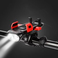AliExpress NONE New Arriver 4 in 1 USB Rechargeable Waterproof Bike Head Lights Led Bicycle Light Horn with Phone Holder Bicycle Light