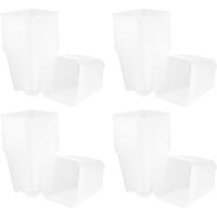 24Pcs Plant Pots Transparent Plastic Square Nursery Pots Thickened Clear Mini Planters Indoor Outdoor Succulent Flower