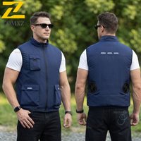 Summer New Cooling Air Conditioner Vest With Fan Multi Pocket Outdoor Fishing Breathable Heatstroke Prevention Workwear Jacket