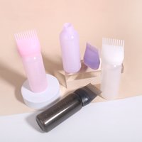 120ml Hair Dye Refillable Bottle Applicator Comb Multicolor Plastic Dispensing Salon Oil Hair Coloring Hairdressing Styling Tool