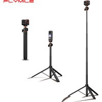 Flymile Magnetic Tripod Selfie Stick for Insta360 Ace Pro 2/X5 Accessories Quick-release Base Mount Tripod 140CM Extendable Rod
