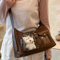Japanese Transparent Ita Bag With Clear Window Y2k Multi-pocket Crossbody Purse For Doll Display Casual Underarm Shoulder Bag