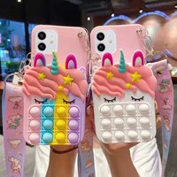 Cute 3D Unicorn Horse Wallet Case For Samsung Galaxy S10 Plus S20 S21 FE S22 S23 S24 Ultra S25 EDGE Press Coin Bags Cover
