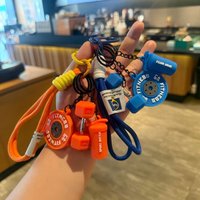 Mini Fitness Shaped Keychain Cute Sports Style Pendant Creative Car Bag Hanging Ornament Fashion Metal Key Ring Charm Personaliz