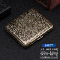 Vintage Metal Cigarette Case Container 20 Pcs Regular Size Tobacco Holder Pocket Storage Smoking Accessories Gift Metal Flip