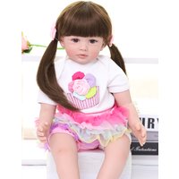 Enchanting 20 inch Rebirth Doll 3D High Color Skin Vinyl Body and Accessories Multi Color Set, Suitable for Children Aged 3 and Above