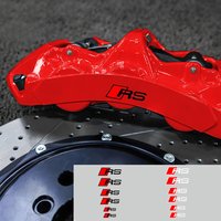 6pcs Car Brake Caliper Sticker Heat Resistant Decals For Audi S3 S4 S5 S6 S7 S8 RS3 RS4 RS5 RS6 RS7 RS Motorcycle Accessories