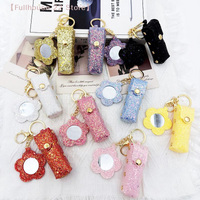 【MAX-22】Portable Lipstick Bag Pouch Lip Balm Bag Keychain Holder Creative Lipsticks Protective Cover With Mirror