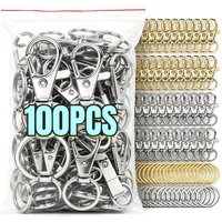 50-100pcs Swivel Clasps Lanyard Snap Hooks Key Chain DIY Gold Silver Plated Lobster Clasp Keyring Making Bag Pendant Handcrafts